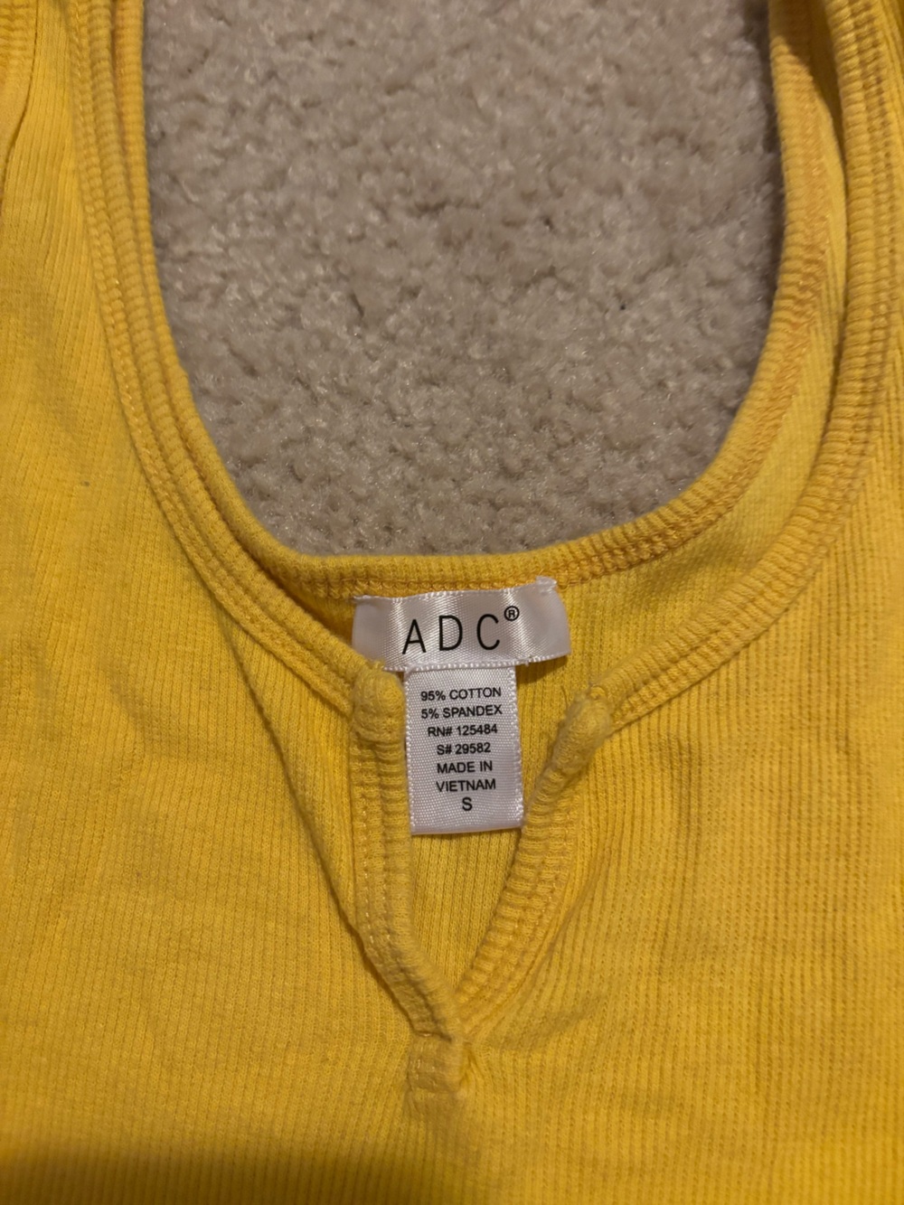 DC Yellow Ribbed Tank Top - Picture 2 of 2